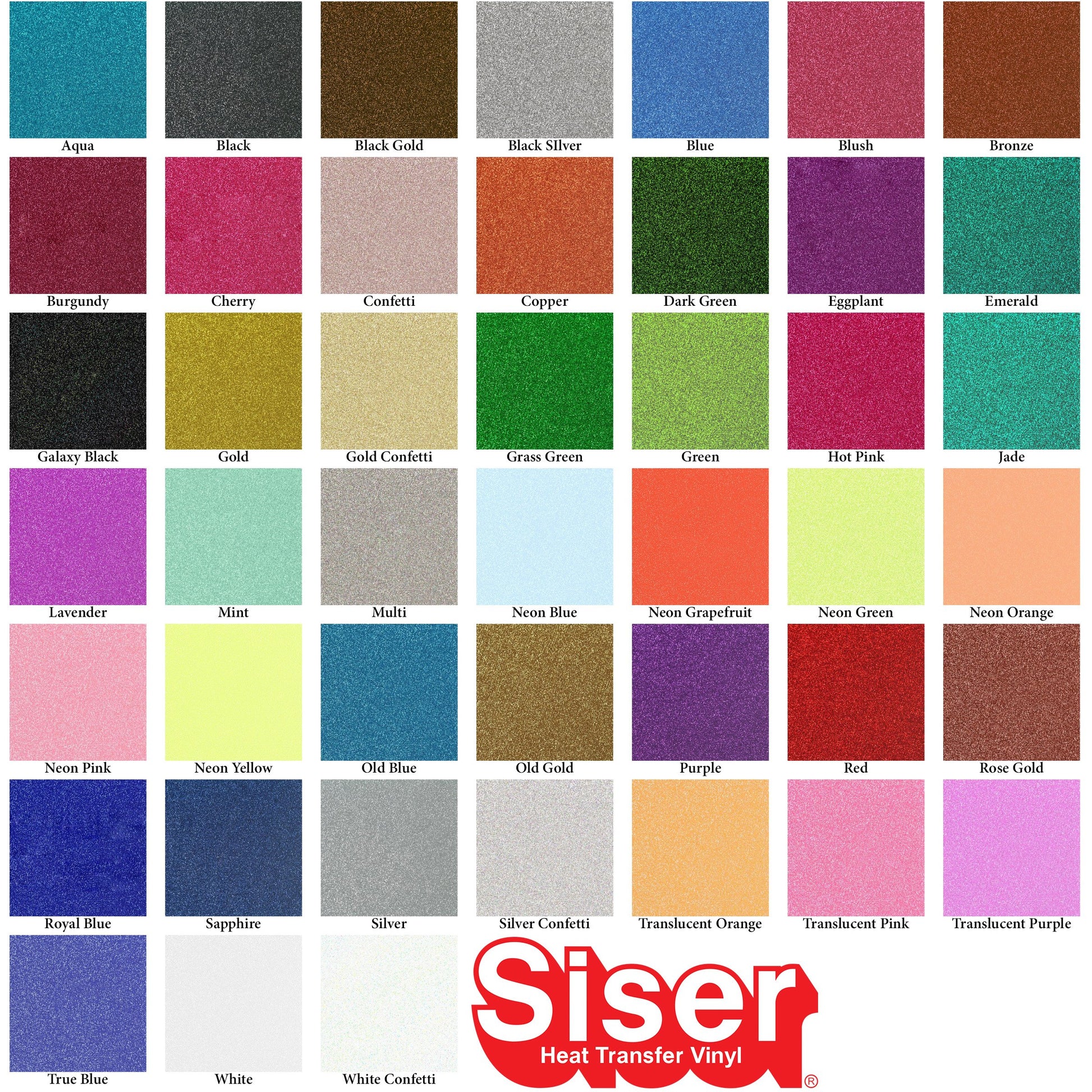 Siser Glitter - Confetti - 20 x 12 sheet